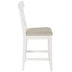 Set da tavolo da pranzo a 5 pezzi in stile rustico con 4 sedie imbottite e 3 ripiani, grigio/naturale+bianco