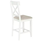 Set da tavolo da pranzo a 5 pezzi in stile rustico con 4 sedie imbottite e 3 ripiani, grigio/naturale+bianco