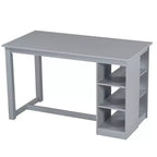 Set da tavolo da pranzo a 5 pezzi in stile rustico con 4 sedie imbottite e 3 ripiani, grigio/naturale+bianco
