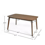 Set da pranzo Imwalle Mid-Century Modern 5 pezzi, rivestito in similpelle, noce e marrone scuro