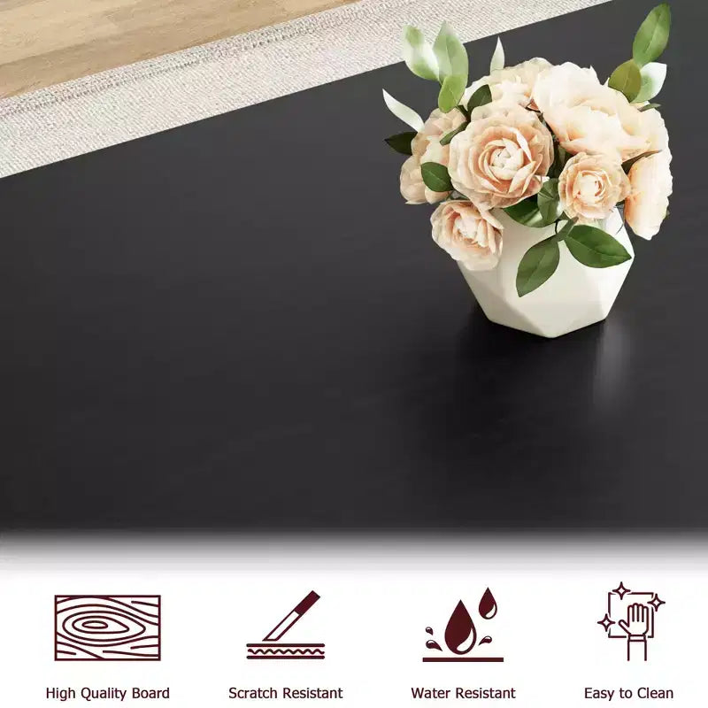Set da Tavolo da Pranzo per 4, Tavolo da Cucina con Robusta Struttura in Metallo, Set Tavolo da Pranzo Rettangolare con 2 Panche, Salvaspazio per Cucina, Sala da Pranzo