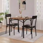 Set da tavolo da pranzo per 2 persone, tavolo e sedie da cucina, set da tavolo da pranzo quadrato con 2 sedie imbottite, per piccoli spazi, appartamento