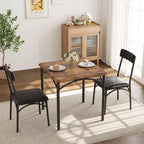 Set da tavolo da pranzo per 2 persone, tavolo e sedie da cucina, set da tavolo da pranzo quadrato con 2 sedie imbottite, per piccoli spazi, appartamento