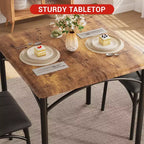 Set da tavolo da pranzo per 2 persone, tavolo e sedie da cucina, set da tavolo da pranzo quadrato con 2 sedie imbottite, per piccoli spazi, appartamento