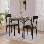 Set da tavolo da pranzo per 2 persone, tavolo e sedie da cucina, set da tavolo da pranzo quadrato con 2 sedie imbottite, per piccoli spazi, appartamento