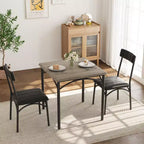 Set da tavolo da pranzo per 2 persone, tavolo e sedie da cucina, set da tavolo da pranzo quadrato con 2 sedie imbottite, per piccoli spazi, appartamento