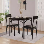 Set da tavolo da pranzo per 2 persone, tavolo e sedie da cucina, set da tavolo da pranzo quadrato con 2 sedie imbottite, per piccoli spazi, appartamento