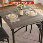 Set da tavolo da pranzo per 2 persone, tavolo e sedie da cucina, set da tavolo da pranzo quadrato con 2 sedie imbottite, per piccoli spazi, appartamento