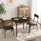 Set da tavolo da pranzo per 2 persone, tavolo e sedie da cucina, set da tavolo da pranzo quadrato con 2 sedie imbottite, per piccoli spazi, appartamento