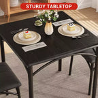 Set da tavolo da pranzo per 2 persone, tavolo e sedie da cucina, set da tavolo da pranzo quadrato con 2 sedie imbottite, per piccoli spazi, appartamento