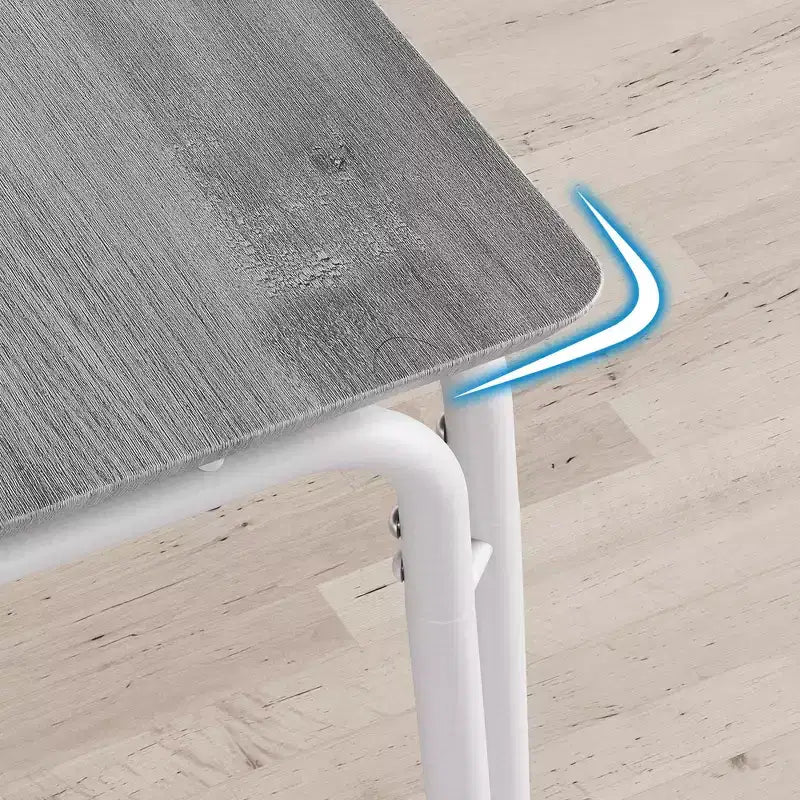 Set da tavolo da pranzo da 5 pezzi in stile rustico, tavolo in legno e sedie in PU per piccoli spazi