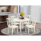 Set tavolo da patio rotondo da 42 pollici per esterni con 4 sedie design da spiaggia