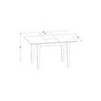 Set da pranzo da 3 pezzi con tavolo rettangolare con piano in legno massello e finitura mogano