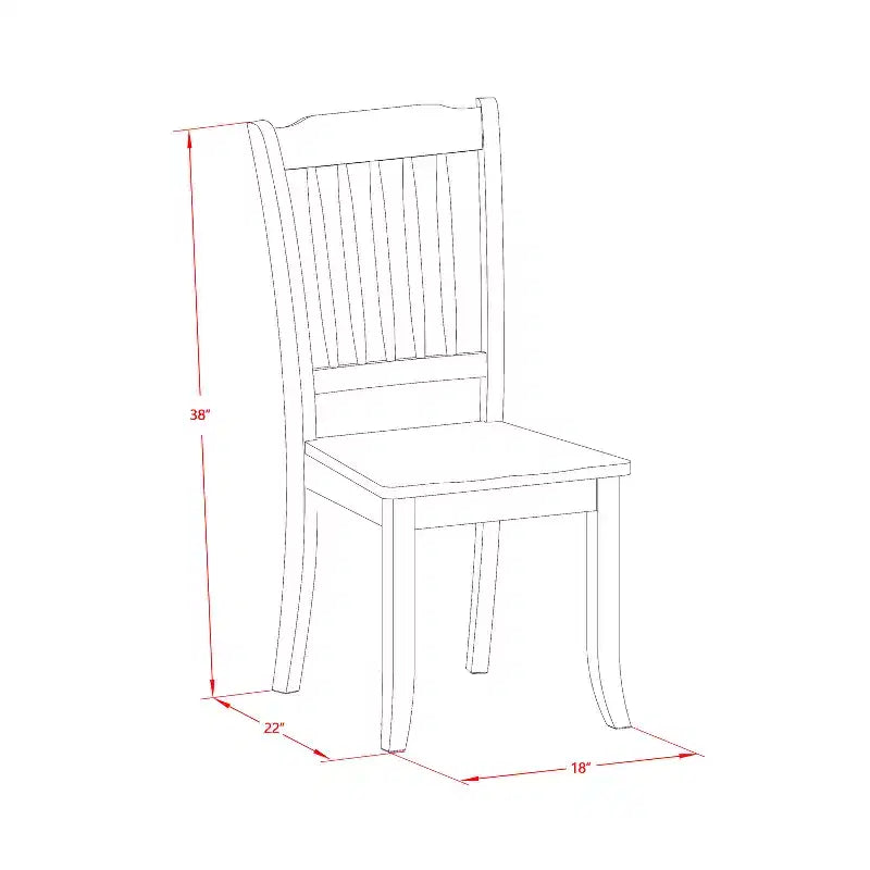 Set da pranzo da 3 pezzi con tavolo rettangolare con piano in legno massello e finitura mogano