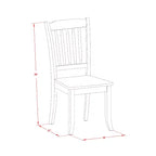 Set da pranzo da 3 pezzi con tavolo rettangolare con piano in legno massello e finitura mogano