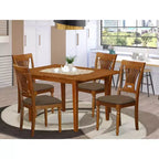 Set da pranzo 5 pezzi con piano in legno massello finitura marrone sella - Posti a sedere per 4 persone