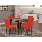 Set da pranzo moderno 5 pezzi - Tavolo e sedie di metà secolo - Mobili da sala da pranzo in legno 91x91 cm