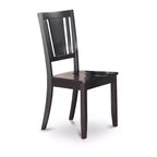 Tavolo da pranzo 5 pezzi con piano in legno massello finitura nero e ciliegio e 4 sedie