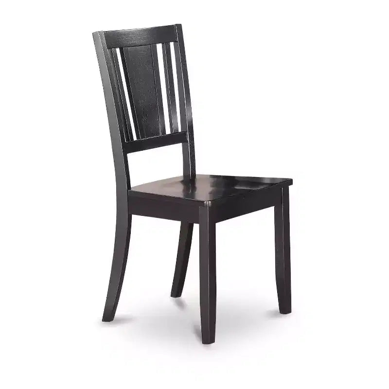 Tavolo da pranzo 5 pezzi con piano in legno massello finitura nero e ciliegio e 4 sedie