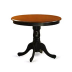 5-Piece Round Black Finish Solid Wood Top Dining table with 4-Chairs with