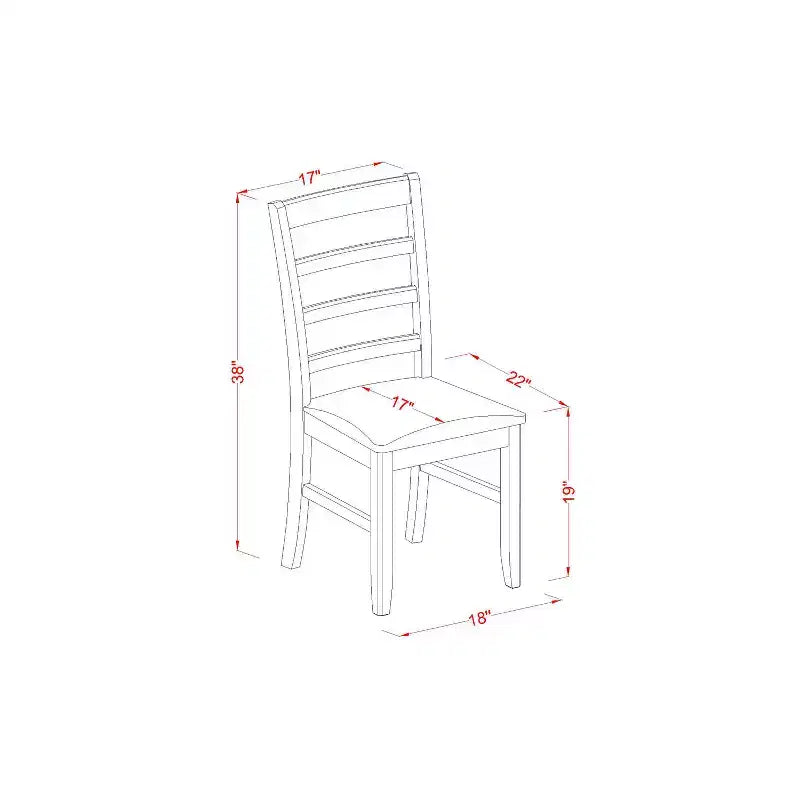 Tavolo da pranzo rotondo con piano in legno massello con finitura nera a 5 pezzi con 4 sedie con