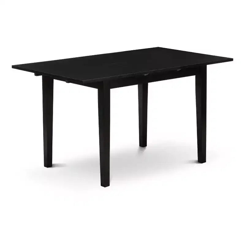 Set da pranzo 3 pezzi con tavolo in legno massello finitura nera