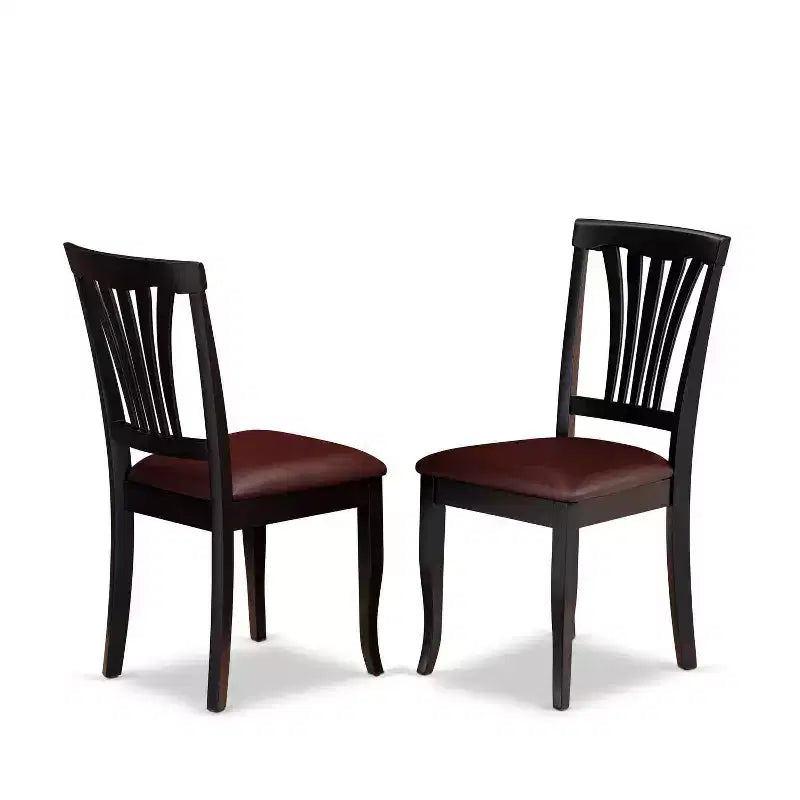 Set da pranzo 3 pezzi con tavolo in legno massello finitura nera