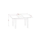 Set da pranzo 3 pezzi con tavolo in legno massello finitura nera