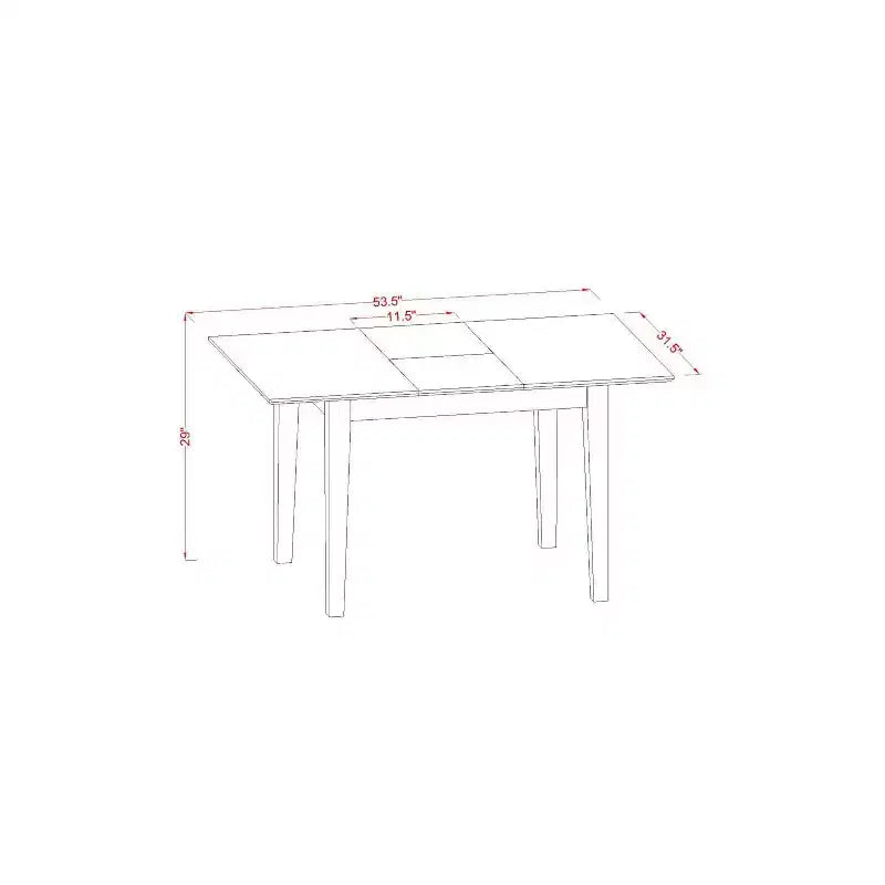 Set da pranzo 3 pezzi con tavolo in legno massello finitura nera