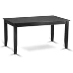 Set da pranzo da 5 pezzi con piano in legno massello e finitura nera - Rettangolare con schienale alto - Posti a sedere 4