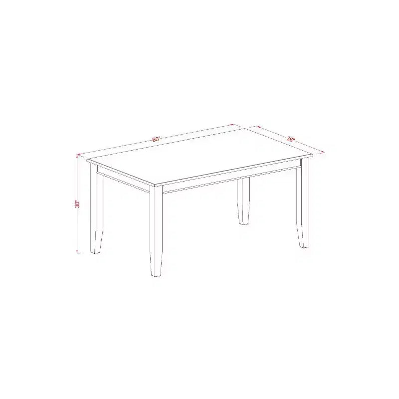 Set da pranzo da 5 pezzi con piano in legno massello e finitura nera - Rettangolare con schienale alto - Posti a sedere 4