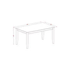 Set da pranzo da 5 pezzi con piano in legno massello e finitura nera - Rettangolare con schienale alto - Posti a sedere 4