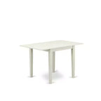 5-Piece Linen White Finish Solid Wood Top - Rectangular Upholstered Dining Room Set (Seats- 4)