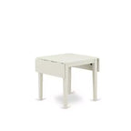 Set da pranzo rettangolare imbottito 5 pezzi con piano in legno massello finitura bianco lino (4 posti)
