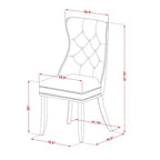Set sala da pranzo rotondo da 3 pezzi con piano in legno massello e lino bianco - 4 posti a sedere