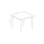Set da pranzo da 3 pezzi con tavolo quadrato in legno massello con finitura noce anticato