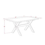 Tavolo da pranzo 7 pezzi con piano in legno massello finitura rovere naturale e 6 sedie
