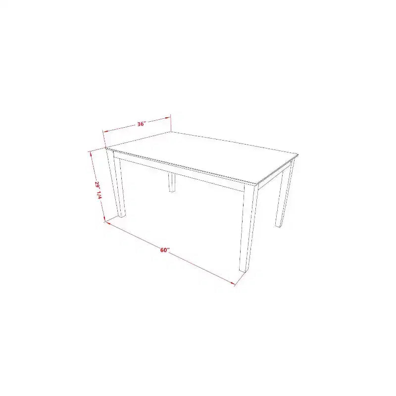 Set Sala da Pranzo Rettangolare da 5 Pezzi con Piano in Legno Massello Finitura Bianco Lino - Posti per 4
