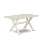 Tavolo da pranzo da 6 pezzi rettangolare con piano in legno massello con finitura rovere naturale, 1 panca, 4 sedie