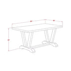 Tavolo da pranzo da 6 pezzi rettangolare con piano in legno massello con finitura rovere naturale, 1 panca, 4 sedie