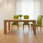 Set tavolo rotondo da cucina 5 pz, tavolo da 107 cm con prolunghe e 4 sedie Parsons - Verde Autunno