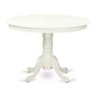 Round Dining Table Set - 42 Inch Table with 2 Modern Chairs - Linen White Finish