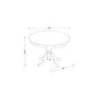 Set Tavolo da Pranzo Rotondo - Tavolo da 42 Pollici con 2 Sedie Moderne - Finitura Bianco Lino
