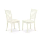 Set da pranzo rettangolare a 5 pezzi in lino bianco con top in legno massiccio, rivestito in tessuto, con prolunga a farfalla - 4 posti a sedere