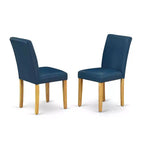 Set da pranzo vittoriano - Tavolo rotondo e sedie 5 pezzi - Elegante design Parsons - Finitura rovere - 42 pollici