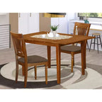 Set da pranzo 3 pezzi in legno massello con finitura marrone sella