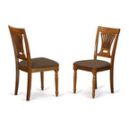 Set da pranzo 3 pezzi in legno massello con finitura marrone sella
