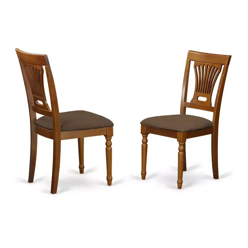 Set da pranzo 3 pezzi in legno massello con finitura marrone sella