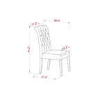 Set da Pranzo Imbottito con Piano in Legno Massello Finitura Nera e Ciliegia da 3 Pezzi - 4 Posti