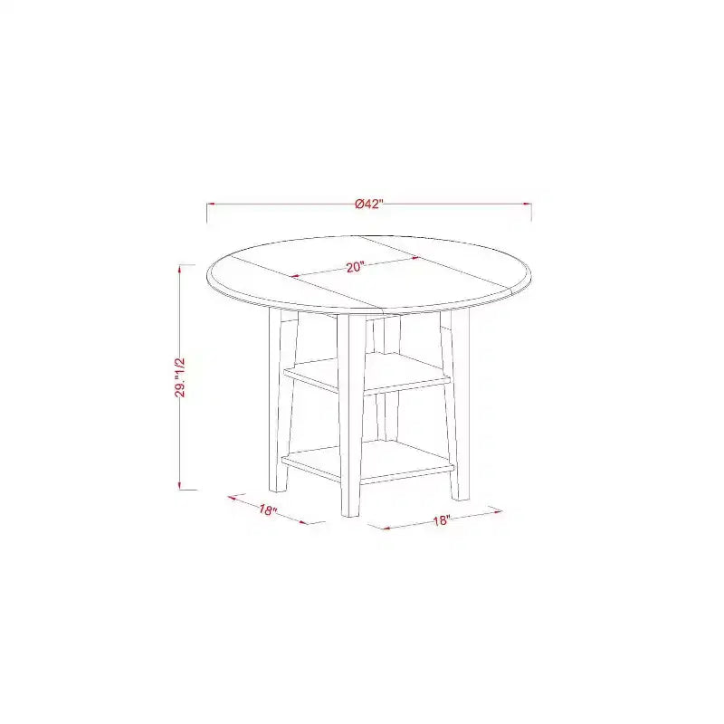 Set da pranzo in 5 pezzi con piano in legno massello finitura lino bianco rotondo - con ribalte - 4 posti